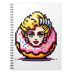 Retro Hollywood Icon - Pixel Art Pop Cultuur Notitieboek