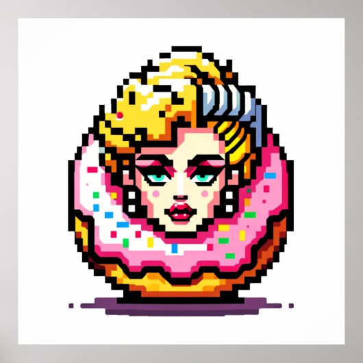 Retro Hollywood Icon - Pixel Art Pop Cultuur Poster (Voorkant)