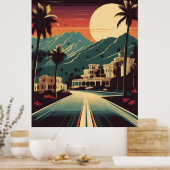 Retro Hollywood illustratie Poster (Keuken)