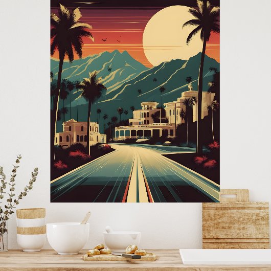 Retro Hollywood illustratie Poster (Keuken)