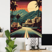 Retro Hollywood illustratie Poster (Thuiskantoor)