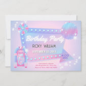 Retro holo disco verjaardag kaart (Voorkant)