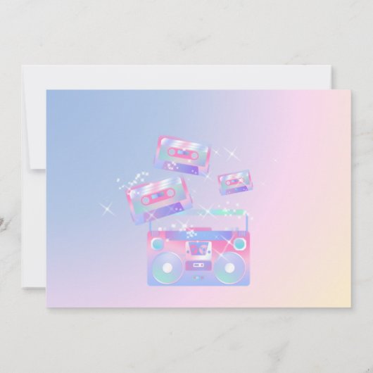 Retro holo disco vrijgezellenfeest kaart (Achterkant)