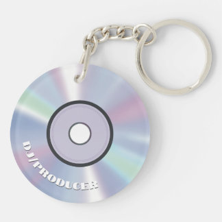 Retro holografische muziekproducer DJ-cd Sleutelhanger