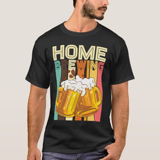 Retro Home Brewing Craft Beer Microbrew Hops Beer T-shirt (Voorkant)
