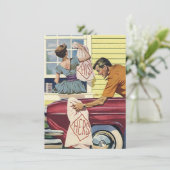 Retro Home gevonden We hebben kennisgeving verplaa Aankondiging (Staand voorkant)