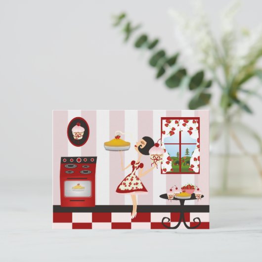 Retro Home-koking Recipe Briefkaart (Staand voorkant)