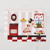 Retro Home-koking Recipe Briefkaart (Voorkant / Achterkant)