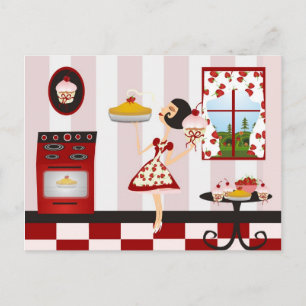 Retro Home-koking Recipe Briefkaart