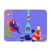 Retro Home voor de Feestdagen Flexi Magnet Magneet (Horizontaal)