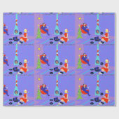 Retro Home voor Feestdagen die papier verpakken (Vlak)