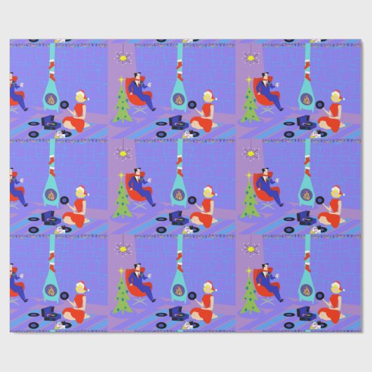 Retro Home voor Feestdagen die papier verpakken (Vlak)