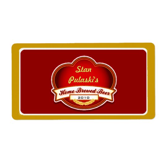Retro Homebrewed Rood Goud Bier Custom Label (Voorkant)