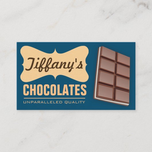 Retro Homemade Sweet Handmade Chocolade Visitekaartje (Voorkant)