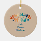 Retro Homeschool Moeder Mama Gepersonaliseerd Keramisch Ornament (Voorkant)