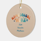 Retro Homeschool Moeder Mama Gepersonaliseerd Keramisch Ornament (Links)