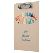 Retro Homeschool Moeder Mama Gepersonaliseerd Klembord (Links)