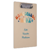 Retro Homeschool Moeder Mama Gepersonaliseerd Klembord (Rechts)