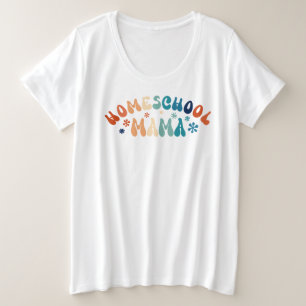 Retro Homeschool Moeder Mama Grote Maat T-shirt