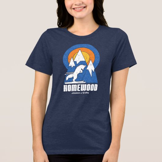 Retro Homewood Mountain Ski Wit Fox T-shirt (Voorkant)