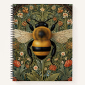 retro hommel boho botanische bloemkunst notitieboek (Voorkant)