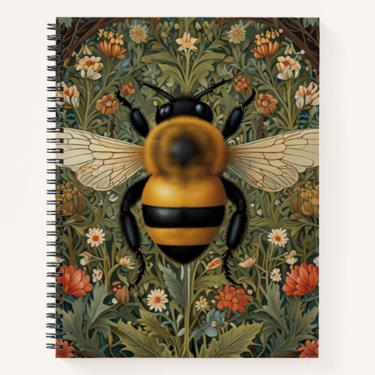  retro hommel boho botanische bloemkunst notitieboek (Voorkant)
