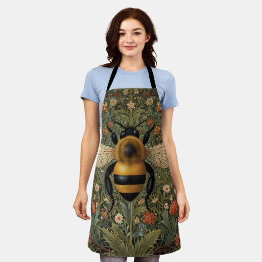  retro hommel boho botanische bloemkunst schort (Gedragen)