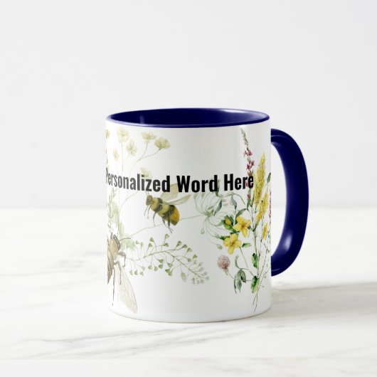 Retro hommel insect liefhebber keramische koffie m mok (Voorkant rechts)