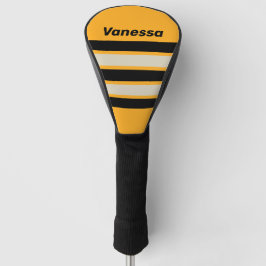 Retro Hommels Zoemende Strepen met Naam Golfheadcover
