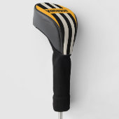 Retro Hommeltje Buzz Speldstrepen met Naam Golfheadcover (Schuin)