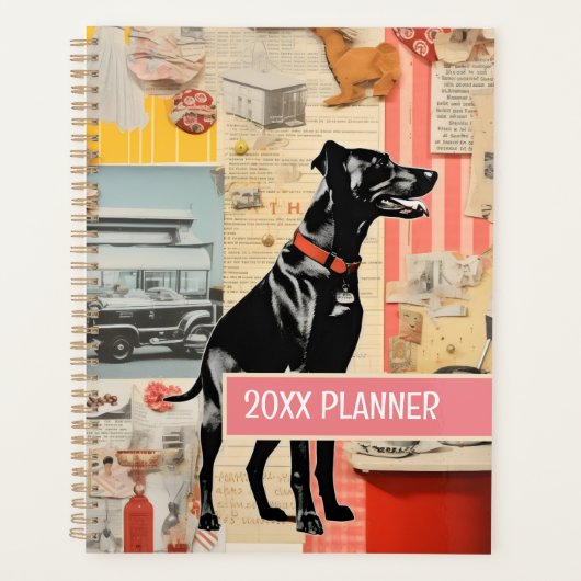Retro Hond Collage Scrapbooking Planner (Voorkant)