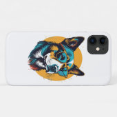 Retro hond die een zonnebril draagt Case-Mate iPhone case (Achterkant (horizontaal))