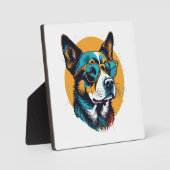 Retro hond draagt zonnebril fotoplaat (Voorkant)