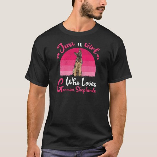 Retro Hond Gewoon Een Meisje Dat Van Duitse Herde T-shirt (Voorkant)
