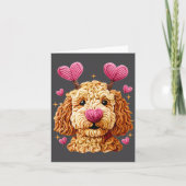 Retro hond Goldendoodle Valentijnsdag Grappig Cade Kaart (Voorkant)