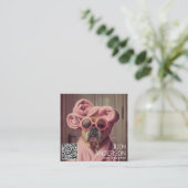 Retro Hond Groomer Vierkante Visitekaartje (Staand voorkant)