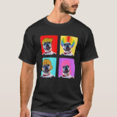 Retro hond in pruik t-shirt (Voorkant)