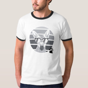 Retro hond in zonnebril: monochrome poot T-shirt