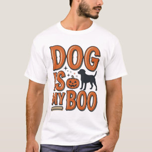 Retro Hond Is Mijn Boo Halloween T-shirt Ontwerp_1