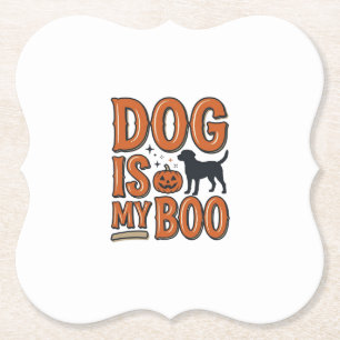 Retro Hond Is Mijn Boo Halloween T-shirt Ontwerp_1 Kartonnen Onderzetters
