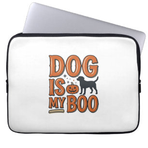 Retro Hond Is Mijn Boo Halloween T-shirt Ontwerp_1 Laptop Sleeve