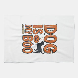 Retro Hond Is Mijn Boo Halloween T-shirt Ontwerp_1 Theedoek