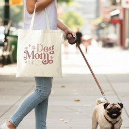 Retro Hond Mam Bontleven Custom Pug Foto Tote Bag