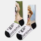 Retro HOND MOEDER Gepersonaliseerde Pootafdrukken  Sokken (Links)