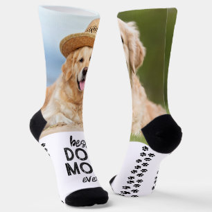 Retro HOND MOEDER Gepersonaliseerde Pootafdrukken Sokken