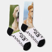 Retro HOND MOEDER Gepersonaliseerde Pootafdrukken  Sokken (Rechts)