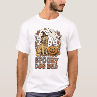 Retro Hond Papa Halloween Grafisch T-shirt