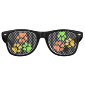 Retro Hond Paw Prints Retro Zonnebril (Voorkant)