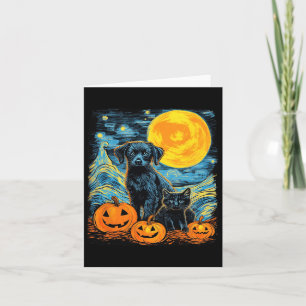 Retro Hond Pompoen Halloween Grappige Honden Hallo Kaart