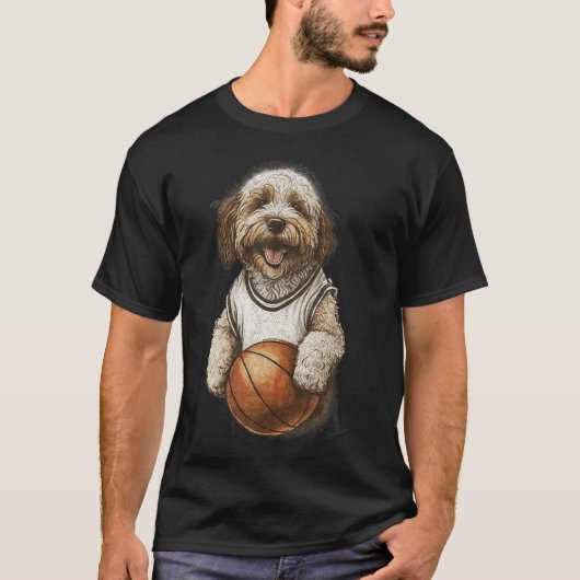 retro hond spelen Sketll T-shirt (Voorkant)